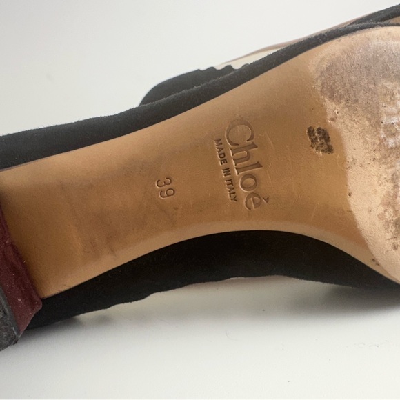 Chloe Black and Cream Suede Lauren Pumps Heels in 39 - EUC - Picture 4 of 6
